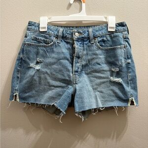 Old Navy Blue Jean Shorts Distressed Raw Hem